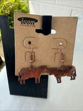 Icon COLLECTION Copper Cow Silhouette Dangle Earrings